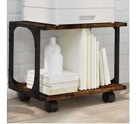Support d'imprimante à 2 niveaux - vidaXL - Chêne fumé - 41x28x33,5 cm - Bois d'ingénierie - Cadre en acier