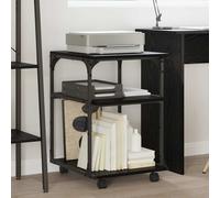 Support d'imprimante en bois - vidaXL - Chêne artisanal - 43x48x64 cm - Roues - Trois niveaux - Grand espace de stockage