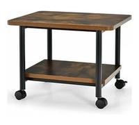 support d'imprimante à roulette à 2 niveaux, marron etagère pour imprimante organisateur de bureau pour rangement à multi-fonction pour maison