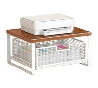 Support d'imprimante avec rangement - Organiseur réglable à double niveau | 37 x 25 x 19 cm | Petit support d'imprimante domestique | Pour four, cafetière, grille- , bureau à domicile, comptoir de