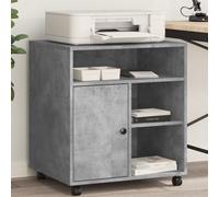 vidaXL Support d'imprimante avec Stockage Chêne Noir 60 x 50 x 67 cm, Support de Bureau Compact, Station d'impression Moderne, Solution d'espace Efficace, Rangement Solide, Design Neutre