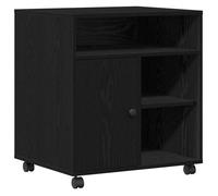 Support d'imprimante avec stockage - vidaXL - Chêne noir - 60x50x67 cm - Bois d'ingénierie - Roues - Usage intérieur