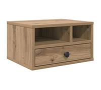 vidaXL Support d'imprimante avec tiroir Bois Ancien 40 x 32 x 24 cm, Rangement de bureau, support rectangulaire en bois d'ingénierie, solution moderne pour imprimante, organisateur de bureau fonctionn