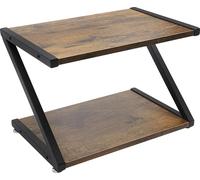 Support d'imprimante de bureau, en forme de Z, 2 étages, gain de place, marron