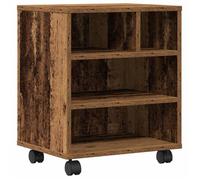 Support d'imprimante en bois - vidaXL - 41x32x48 cm - Bois ancien - Roues - Rustique - Usage intérieur