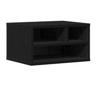 vidaXL Support d'imprimante avec stockage Chêne noir 40 x 32 x 22,5 cm, Support d'imprimante rectangulaire moderne, rangement de bureau, organisateur en bois, accessoire gain de place