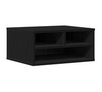 vidaXL Support d'imprimante avec stockage Chêne noir 49 x 40 x 22,5 cm, Meuble de bureau moderne, support d'imprimante en bois, gain de place, organiseur de bureau compact