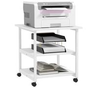 Support d'imprimante HOMCOM desserte de rangement 3 niveaux étagères mobile sur roulettes 50L x 50l x 52,5H cm