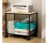Support d'imprimante mobile à roulettes - Étagère de rangement sous le | Support d'imprimante mobile à 2 niveaux avec roulettes - Chariot peu encombrant pour bureau à domicile et accès facile à