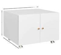 Support d'imprimante mobile, classeur à roulettes, étagère réglable, 60 x 60 x 45 cm, blanc