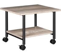 Support d'imprimante - trolley mobile à 2 niveaux et roulettes - 48,5 x 40 x 36,5 cm - style industriel - cadre métallique - pour le bureau - la maison - photocopieur - scanner - gris et noir EBG02PS0