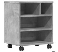 vidaXL Support d'imprimante avec roulettes Gris béton 41x32x48 cm, Table d'imprimante, Table d'imprimante d'ordinateur, Support d'imprimante avec Rangement