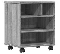 vidaXL Support d'imprimante avec roulettes sonoma gris 41x32x48 cm
