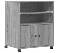 vidaXL Support d'imprimante à roulettes Gris Sonoma 60x48x74 cm