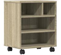 vidaXL Support d'imprimante chêne Sonoma avec roulettes et rangement 41x32x48 cm