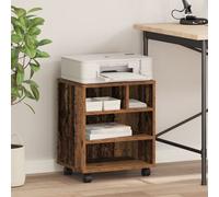 Support D'imprimante Vidaxl Avec Roues Bois Vieilli 41x32x48 Cm