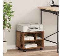 Support D'imprimante Vidaxl Avec Roues En Vieux Bois 41x32x33,5 Cm