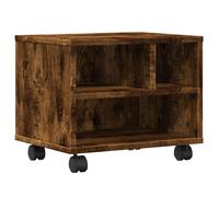 vidaXL Support d'imprimante avec roulettes chêne fumé 41x32x34,5 cm, Table d'imprimante, Table d'imprimante d'ordinateur, Support d'imprimante avec Rangement