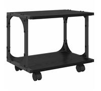 Support d'imprimante - vidaXL - Chêne noir - 41x28x33,5 cm - Roues verrouillables - Bois d'ingénierie