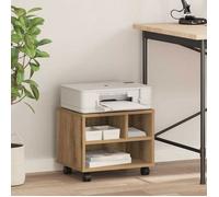vidaXL Support d'imprimante Chêne Artisanal 41 x 32 x 33.5 cm, Bureau, Support Imprimante Rectangulaire Moderne, Bois, Gain de Place, Solution Multi-Usage