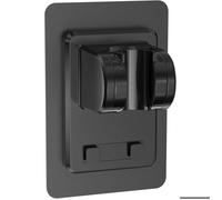 Support douche sans perçage - PZCC - Porte pommeau - Angle réglable - Noir mat - Adhérence forte