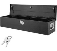 Support d'outils en aluminium robuste pour l'espace de chargement – 121,9 x 38,1 x 38,1 cm – avec plaque en diamant, poignée latérale et serrure avec clés – pour pick-up, camping-cars et remorques – c