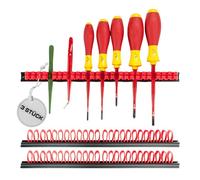 Support d'outils Parat BASIC Clamp holder kit (Support à serrage à double pince flexible, Matériau : PVC rouge/noir, 3 pièces (sans outils))