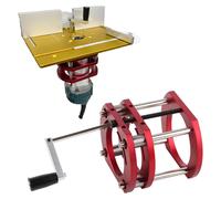Support élévateur pour routeur, en aluminium/acier inoxydable, avec serrage à 4 mors, course de 51 mm