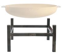 Support en acier au carbone pour foyers de 60 cm de diamètre, de forme carrée, avec un aspect vieilli et effet rouille, de la marque BBQ-Toro