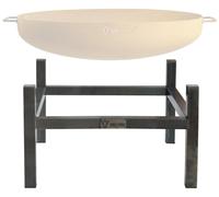 Support en acier au carbone pour foyers de 70 cm de diamètre, de forme carrée, avec un aspect vieilli et effet rouille, de la marque BBQ-Toro