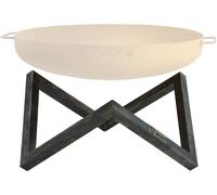 Support en acier carbone pour foyers de 80 cm de diamètre, de forme en V, avec un aspect vieilli et résistant à la rouille (BBQ-Toro)