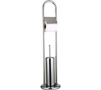 Support en acier inoxydable avec porte-papier toilette et porte-brosse de toilette Maurer