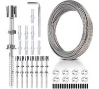 Support en acier inoxydable pour plantes grimpantes, système professionnel de 12 m, kit complet avec fixations murales et câble en acier de 3 mm