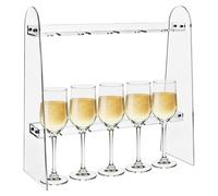 Support en acrylique pour verres à champagne, 2 niveaux, capacité pour 10 verres, dimensions : 40,8 x 16 x 40,8 cm