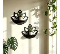 Support en bois flottant pour fleur de lotus, présentoir en cristal, étagère décorative, décoration murale, vitrine en cristal, décoration d'intérieur, art mural 1 pièce,2 piècesbois