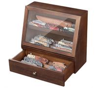 Support en bois pour 22 à 30 couteaux pliants, avec tiroir