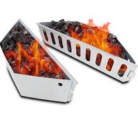Support en bois pour briquettes de charbon de bois - Support pour barbecue - Chaleur indirecte - Grillade directe - Lot de 2