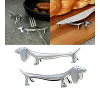 Support En Forme De Petit Chien, 1 Pièce, Base En Métal, Artisanat En Alliage De Zinc, Couverts De Cuisine, Étagère, Décoration De Table