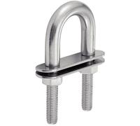 Support en forme de U - Fixation par pince - Fixation de filets - Plaque double - 5x78 mm - Argenté