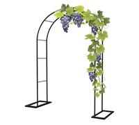 Support en métal pour Treillis de Jardin extérieur, Plantes grimpantes et vignes, Structure d'arche de Mariage et pergola à Ballons, Largeur réglable de 80 cm à 350 cm (Noir, L 1,4 m x H 2,3