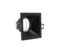 Support Encastrable Spot Carré Noir Mat pour Ampoule GU10