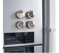 Support et Pots à Épices - COOK CONCEPT - Aimanté - 6 Pots en Verre et Inox - Gris