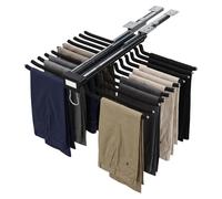 Support extensible pour pantalons - Organisateur de pantalons pour placard avec 22 barres - Système de fixation à rails - Rangement gain de place - Noir
