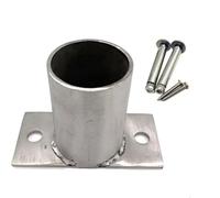 Support/Fixation poteau Support De Poteau Ronde En Acier Inoxydable 304, Ancrage Pour Sol Béton/Bois Extérieur, Kit De Support DIY Pour Boîte Aux Lettres, Pergola, Terrasse, Garde-Corps(Dia 50mm)