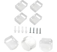 Support Fixation Store pour vénitien Acier 4 Pack Support Fixation | Acier pour robuste, finition blanche, compatible PVC/ pour bois, intérieur/extérieur, montage rapide outil complexe