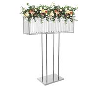 Support-fleur robuste en métal et en verre cristal