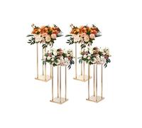 VEVOR Support de fleurs mariage 80 cm – Lot de 4, métal doré, présentoir géométrique