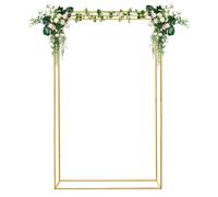 Support floral pour mariage - Arche rectangulaire pour mariage, 2,8 mètres - Structure de fond - Cadre en acier - Montage au sol - Tube en acier de 20 x 20 mm - Capacité de charge d'environ 10 kg