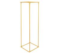 Support floral pour mariage - Colonne décorative - Structure rectangulaire en acier de 50x50x185,8 cm - Pour compositions florales et arrière-plan - Capacité de charge : 8 kg - Couleur : or