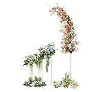 Support floral pour mariage Support en arc blanc et 2 supports floraux Support en arc pour fêtes et mariages